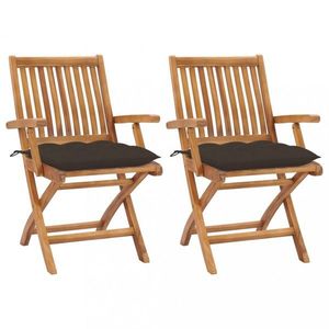 Záhradná stolička 2 ks teak / látka Dekorhome Čierna vyobraziť