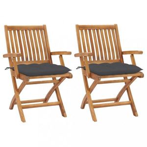 Záhradná stolička 2 ks teak / látka Dekorhome vyobraziť
