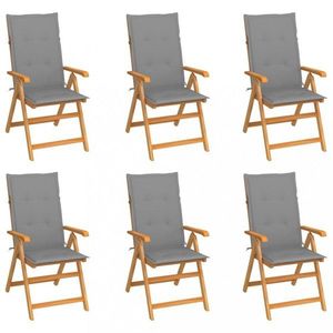 Záhradná stolička 6 ks teak / látka Dekorhome vyobraziť