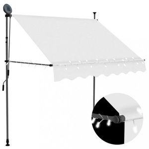 Ručne zaťahovacia markíza s LED svetlom 100 cm Dekorhome Biela / oranžová vyobraziť