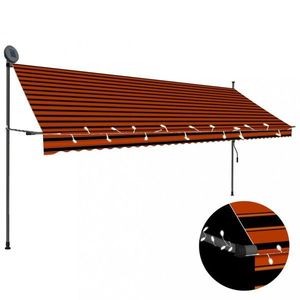 Ručne zaťahovacia markíza s LED svetlom 350x120 cm Dekorhome vyobraziť