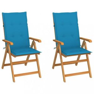 Záhradná stolička 2 ks teak / látka Dekorhome vyobraziť