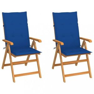 Záhradná stolička 2 ks teak / látka Dekorhome vyobraziť