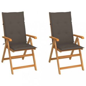 Záhradná stolička 2 ks teak / látka Dekorhome vyobraziť