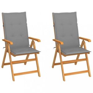 Záhradná stolička 2 ks teak / látka Dekorhome vyobraziť