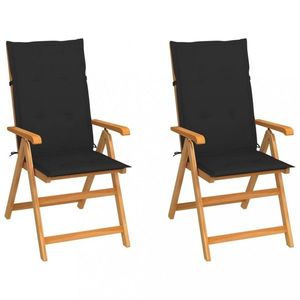 Záhradná stolička 2 ks teak / látka Dekorhome vyobraziť