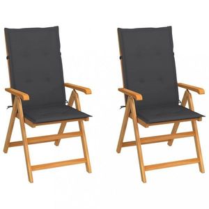 Záhradná stolička 2 ks teak / látka Dekorhome vyobraziť