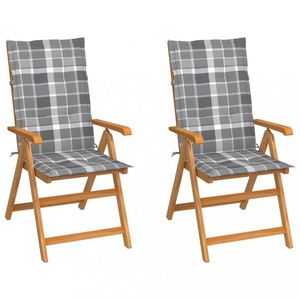 Záhradná stolička 2 ks teak / látka Dekorhome vyobraziť