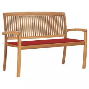 Záhradná lavica teak / látka Dekorhome vyobraziť