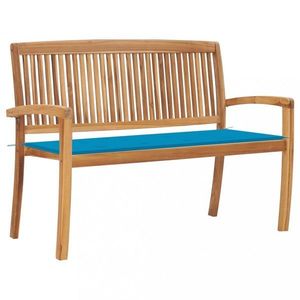 Záhradná lavica teak / látka Dekorhome vyobraziť