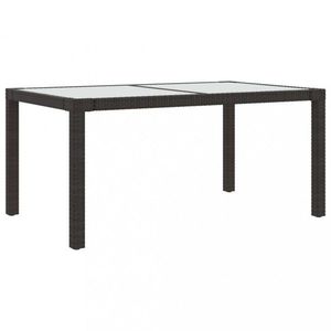 Záhradný stôl 150x90x75 cm sklo / polyratan Dekorhome vyobraziť