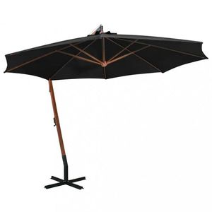 Závesný slnečník s drevenou tyčou Ø 350 cm Dekorhome vyobraziť