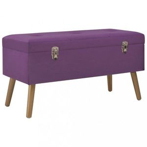 Lavica s úložným priestorom zamat / drevo Dekorhome vyobraziť