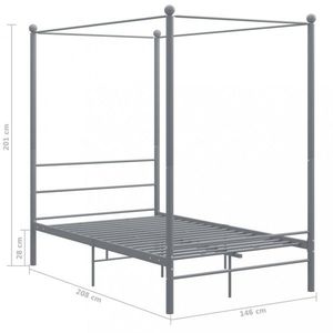 Posteľ s nebesami sivý kov Dekorhome 120 x 200 cm vyobraziť