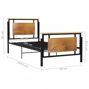 Posteľ kov / masívny dub / MDF Dekorhome vyobraziť