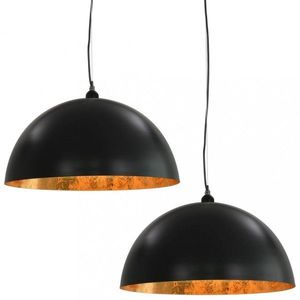 Závesná lampa 2 ks čierna / zlatá Dekorhome vyobraziť