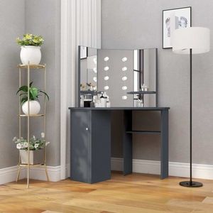 Rohový toaletný stolík s LED Dekorhome vyobraziť
