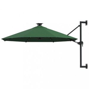 Nástenný slnečník s LED svetlami Ø 300 cm látka/kov Dekorhome vyobraziť