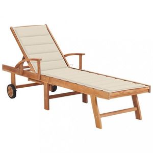 Záhradné lehátko masívny teak / látka Dekorhome vyobraziť