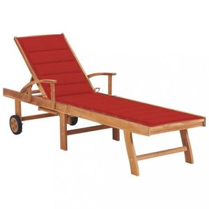 Záhradné lehátko masívny teak / látka Dekorhome vyobraziť