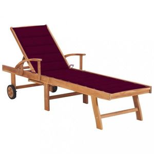 Záhradné lehátko masívny teak / látka Dekorhome vyobraziť