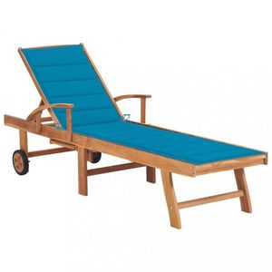 Záhradné lehátko masívny teak / látka Dekorhome vyobraziť