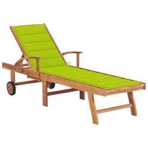 Záhradné lehátko masívny teak / látka Dekorhome vyobraziť