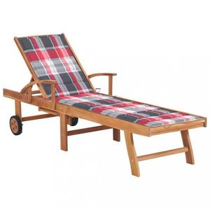 Záhradné lehátko masívny teak / látka Dekorhome vyobraziť