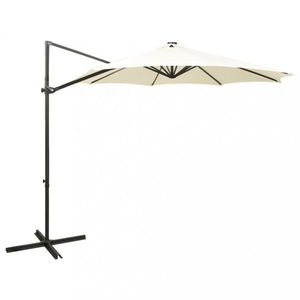 Konzolový slnečník s LED svetlami Ø 300 cm látka/kov Dekorhome vyobraziť