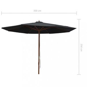 Slnečník Ø 350 cm látka / drevo Dekorhome vyobraziť