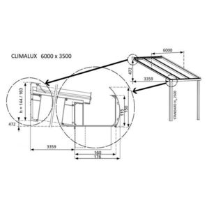 Hliníková pergola 600 cm antracit / polykarbonát Dekorhome vyobraziť