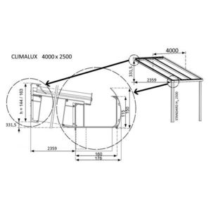 Hliníková pergola 400 cm antracit / polykarbonát Dekorhome vyobraziť