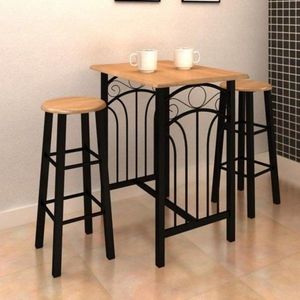 Barový set kov / MDF / drevo Dekorhome vyobraziť