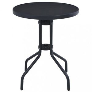 Záhradný stolík 80 cm oceľ / sklo čierna Dekorhome vyobraziť