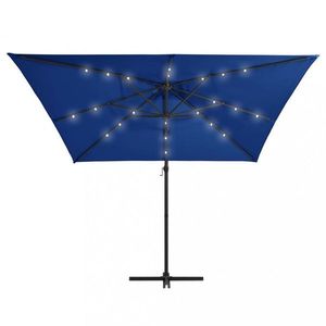 Konzolový slnečník s LED svetlami 250x250 cm Dekorhome vyobraziť
