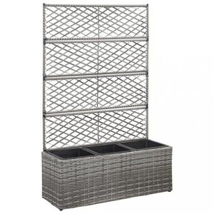Truhlík treláží a 3 kvetináči 83x30x130 cm polyratan Dekorhome vyobraziť