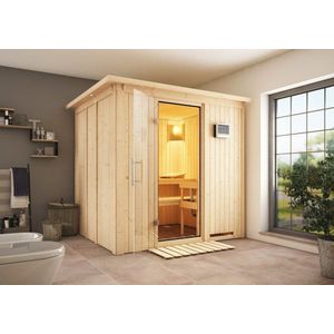 Interiérová fínska sauna 196 x 170 cm Dekorhome vyobraziť