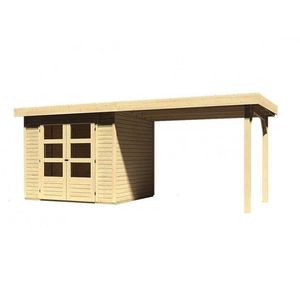 Drevený záhradný domček s prístavkom 528 x 238 cm Dekorhome vyobraziť