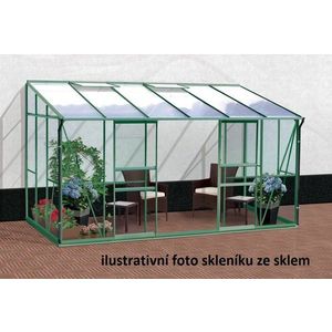 Skleník k stene IDA 7800 polykarbonát zelený Dekorhome vyobraziť
