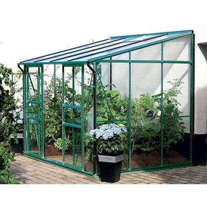 Skleník k stene VITAVIA IDA 5200 polykarbonát zelený Dekorhome vyobraziť