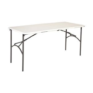 Skladací stôl 150 cm biela / čierna Dekorhome vyobraziť
