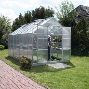 Skleník URANUS 11500 polykarbonát strieborný Dekorhome vyobraziť