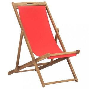 Skladacie plážové kreslo teak Dekorhome Zelená vyobraziť