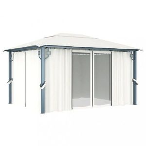 Záhradný altánok so závesmi 4 x 3 m Dekorhome vyobraziť
