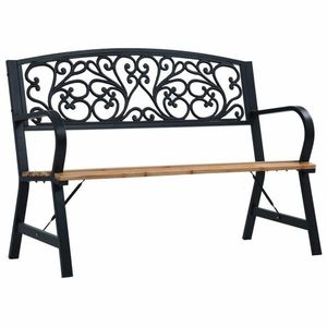 Záhradná lavička 120 cm prírodná / čierna vyobraziť