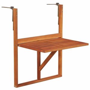 Závesný balkónový stolík z akáciového dreva Dekorhome vyobraziť