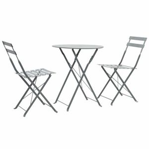 Sada balkónový stôl +2 stoličky čierna vyobraziť