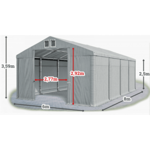 Skladový stan 6x8m PROFI vyobraziť