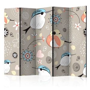 Paraván Natural pattern with birds Dekorhome vyobraziť