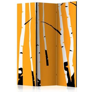 Paraván Birches on the orange background Dekorhome vyobraziť